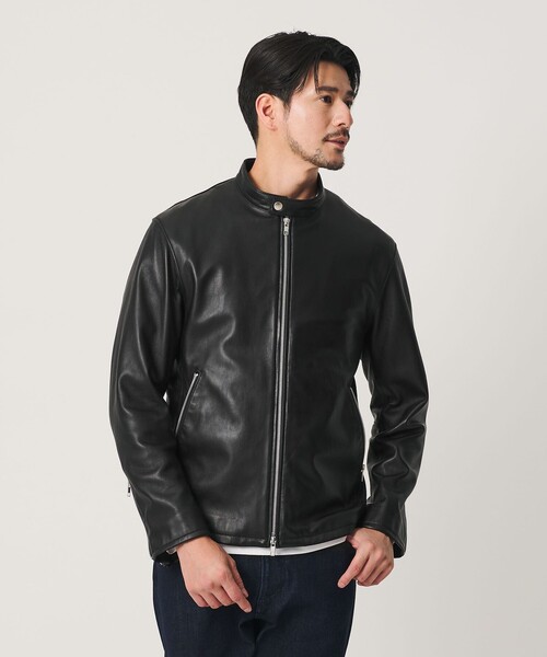 BEAUTY&YOUTH UNITED ARROWS(ビューティーアンドユースユナイテッドアローズ)の「【WEB限定 WARDROBE SMART】 シープ シングル ライダースジャケット(ライダースジャケット・メンズ・ブラック・XL/L/M/S)」の6枚目の写真