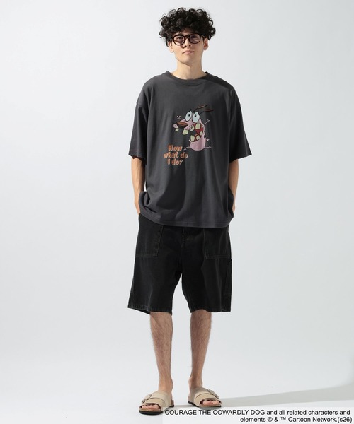 niko and...(ニコアンド)の「【Courage the Cowardly Dog(おくびょうなカーレッジくん)】グラフィックT(Tシャツ/カットソー・メンズ・チャコール/ホワイト・MEDIUM/LARGE)」の15枚目の写真