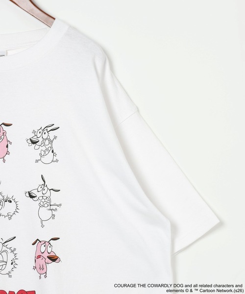 niko and...(ニコアンド)の「【Courage the Cowardly Dog(おくびょうなカーレッジくん)】グラフィックT(Tシャツ/カットソー・メンズ・チャコール/ホワイト・MEDIUM/LARGE)」の4枚目の写真