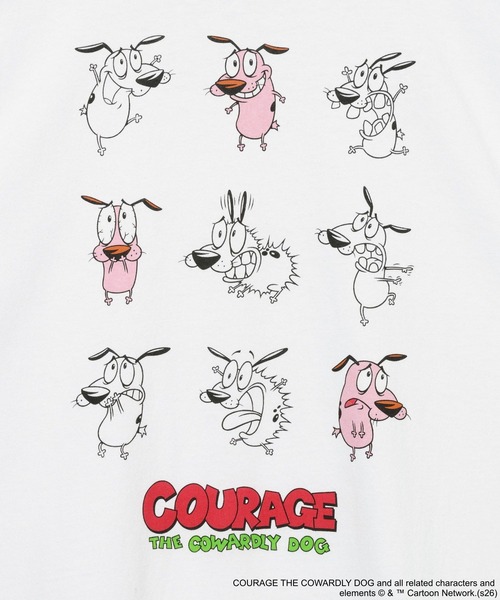 niko and...(ニコアンド)の「【Courage the Cowardly Dog(おくびょうなカーレッジくん)】グラフィックT(Tシャツ/カットソー・メンズ・チャコール/ホワイト・MEDIUM/LARGE)」の6枚目の写真