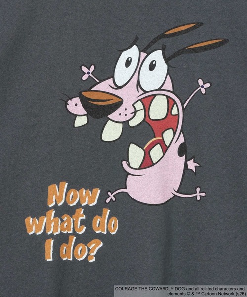 niko and...(ニコアンド)の「【Courage the Cowardly Dog(おくびょうなカーレッジくん)】グラフィックT(Tシャツ/カットソー・メンズ・チャコール/ホワイト・MEDIUM/LARGE)」の8枚目の写真