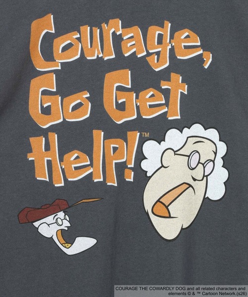 niko and...(ニコアンド)の「【Courage the Cowardly Dog(おくびょうなカーレッジくん)】グラフィックT(Tシャツ/カットソー・メンズ・チャコール/ホワイト・MEDIUM/LARGE)」の9枚目の写真