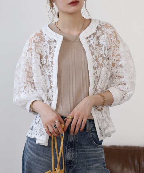 RME.(アールエムイー)の「刺繍シアーブラウス(シャツ/ブラウス・レディース・ホワイト/ブラック/パープル・FREE)」の2枚目の写真