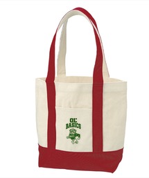 Ol' Basics(オール・ベーシックス) バイカラートートバッグ キャンバス ブルドッグイラスト カレッジロゴ プリント 鞄 BAG アメカジ メンズ レディース ユニセックス