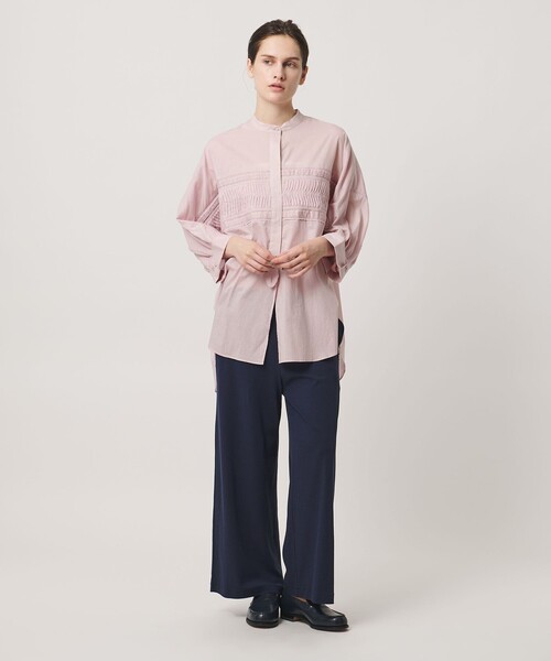 Pheeta（フィータ）の「＜Pheeta＞Trinity ノーカラー シャツ / 016C-64（シャツ/ブラウス・レディース・ホワイト/ライトピンク/ブラウン系・FREE）」の10枚目の写真