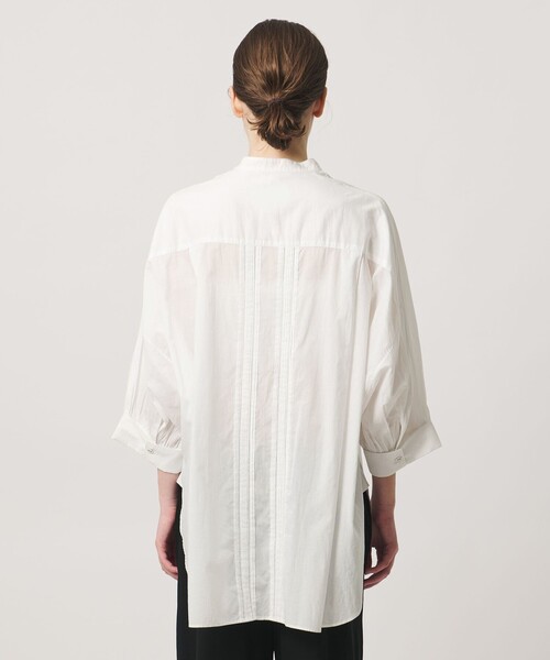 Pheeta（フィータ）の「＜Pheeta＞Trinity ノーカラー シャツ / 016C-64（シャツ/ブラウス・レディース・ホワイト/ライトピンク/ブラウン系・FREE）」の14枚目の写真