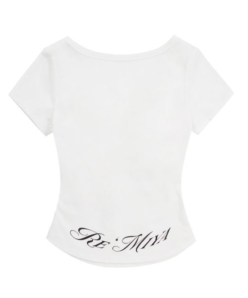 REISE MIYA（レイズミヤ）の「マーガレットスリムクロップTシャツ[ホワイト]（Tシャツ/カットソー・レディース・その他・SMALL/MEDIUM）」の6枚目の写真