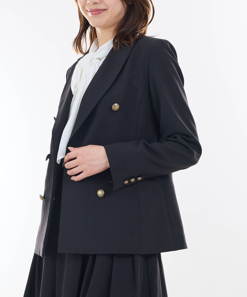 NARACAMICIE(ナラカミーチェ)の「【NARACAMICIE】ダブルブレストジャケット(ダウンジャケット/コート・レディース・ブラック/ネイビー・L/M)」の4枚目の写真