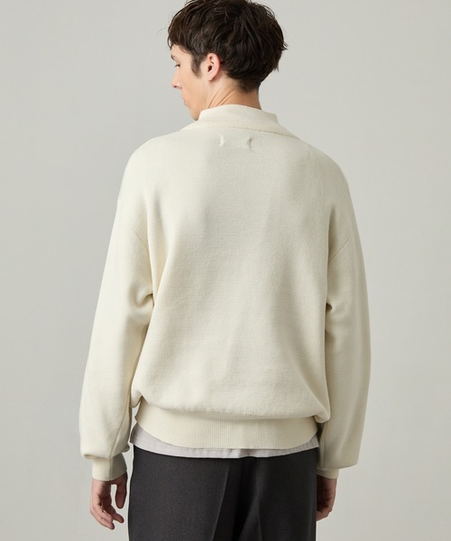 EASENCE(イーズエンス)の「【EASENCE】ミラノリブ ベーシック ハーフジップニット / マシンウォッシャブル(ニット/セーター・メンズ・アイボリー/モスグリーン/グレー/スミクロ/ブラウン系/ブルー系・XL/S/L/M)」の9枚目の写真