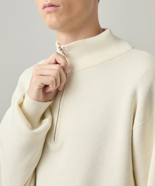 EASENCE(イーズエンス)の「【EASENCE】ミラノリブ ベーシック ハーフジップニット / マシンウォッシャブル(ニット/セーター・メンズ・アイボリー/モスグリーン/グレー/スミクロ/ブラウン系/ブルー系・XL/S/L/M)」の10枚目の写真