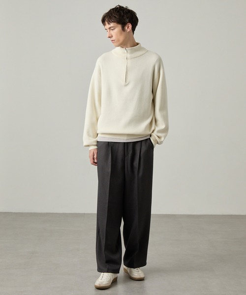 EASENCE(イーズエンス)の「【EASENCE】ミラノリブ ベーシック ハーフジップニット / マシンウォッシャブル(ニット/セーター・メンズ・アイボリー/モスグリーン/グレー/スミクロ/ブラウン系/ブルー系・XL/S/L/M)」の11枚目の写真