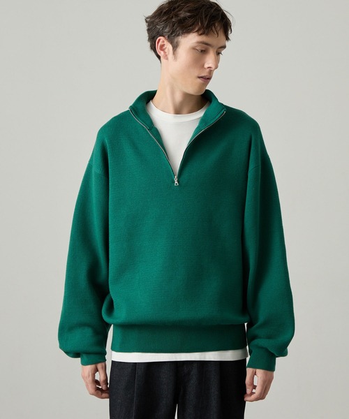 EASENCE(イーズエンス)の「【EASENCE】ミラノリブ ベーシック ハーフジップニット / マシンウォッシャブル(ニット/セーター・メンズ・アイボリー/モスグリーン/グレー/スミクロ/ブラウン系/ブルー系・XL/S/L/M)」の14枚目の写真