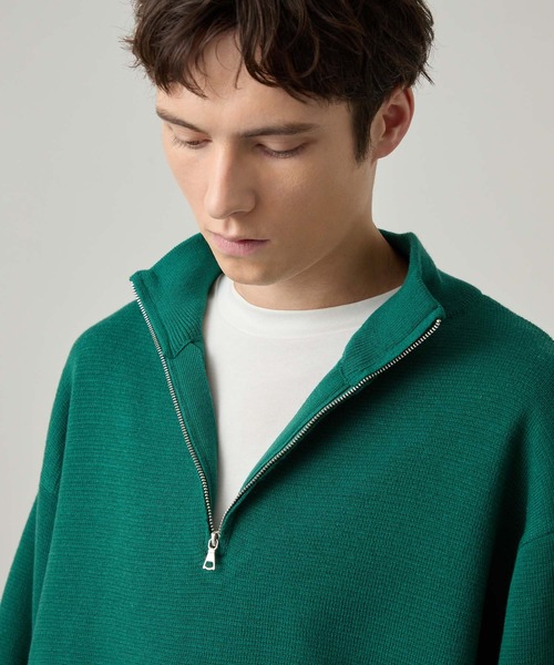 EASENCE(イーズエンス)の「【EASENCE】ミラノリブ ベーシック ハーフジップニット / マシンウォッシャブル(ニット/セーター・メンズ・アイボリー/モスグリーン/グレー/スミクロ/ブラウン系/ブルー系・XL/S/L/M)」の16枚目の写真