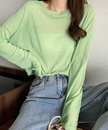 韓国ストリート ドレープネックロングスリーブトップス