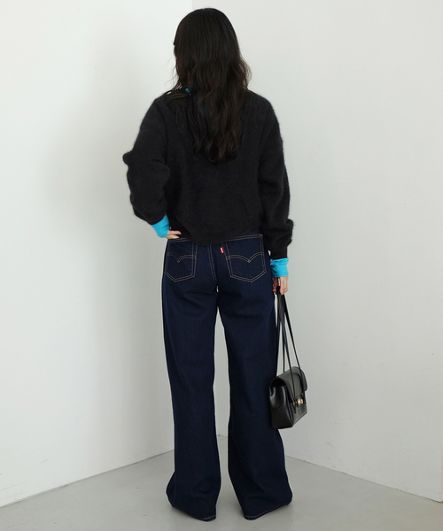 SLOBE IENA(スローブイエナ)の「《シリーズあり/》フォックスアルパカ 2wayプルオーバー(ニット/セーター・レディース・ブラック/サックスブルー/グレー/レッド・FREE)」の19枚目の写真