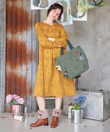 【日本製】Forma de flor フラワージャカードカットソーワンピース