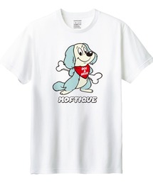 Moftique（モフティック） 半袖Tシャツ レディース アニマル 犬 ドッグ イラスト ロゴ プリント Tシャツ 半袖 カットソー トップス ユニセックス