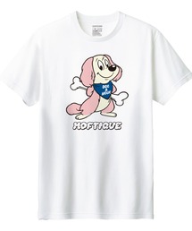 Moftique（モフティック） 半袖Tシャツ レディース アニマル 犬 ドッグ イラスト ロゴ プリント Tシャツ 半袖 カットソー トップス ユニセックス