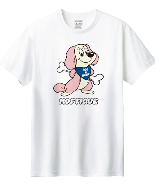 Moftique(モフティック)の「Moftique(モフティック) 半袖Tシャツ レディース アニマル 犬 ドッグ イラスト ロゴ プリント Tシャツ 半袖 カットソー トップス ユニセックス(Tシャツ/カットソー・レディース・ブラック系2/ブラック系1/ホワイト系2/ホワイト系1・L/M)」の1枚目の写真
