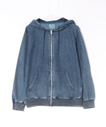 CORISCO（コリスコ）の「カットデニムケミカル加工ジップパーカー(M1)（スウェット）」