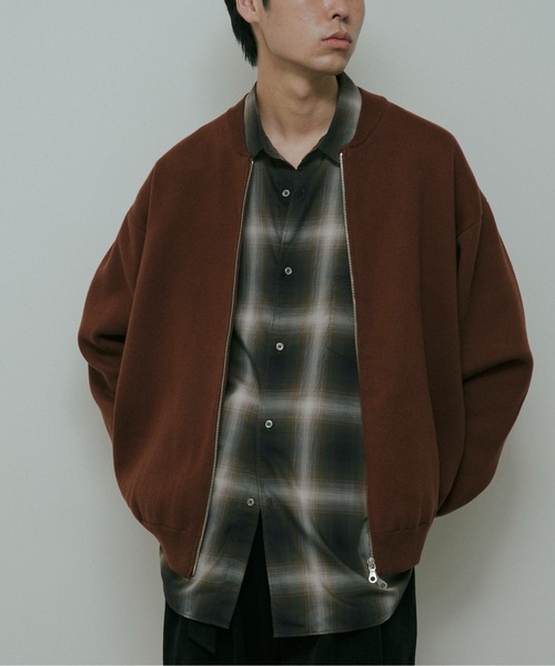 URBAN RESEARCH DOORS(アーバンリサーチドアーズ)の「CottonCashmere ZipBlouson(ブルゾン・メンズ・チャコールグレー/オレンジ・LARGE/MEDIUM)」の2枚目の写真