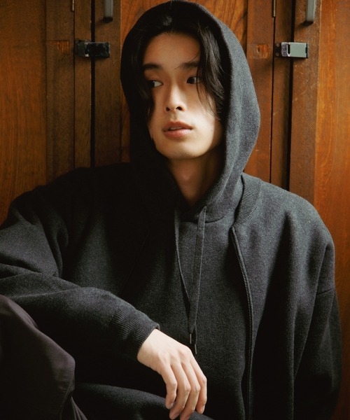 URBAN RESEARCH DOORS(アーバンリサーチドアーズ)の「CottonCashmere ZipBlouson(ブルゾン・メンズ・チャコールグレー/オレンジ・LARGE/MEDIUM)」の3枚目の写真
