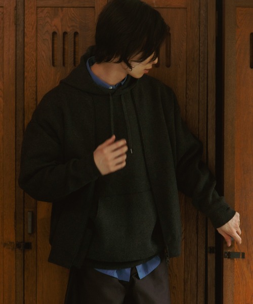 URBAN RESEARCH DOORS(アーバンリサーチドアーズ)の「CottonCashmere ZipBlouson(ブルゾン・メンズ・チャコールグレー/オレンジ・LARGE/MEDIUM)」の5枚目の写真