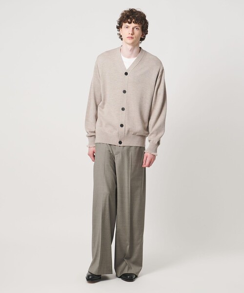LOEFF(ロエフ)の「<LOEFF>9ゲージ フリンジ カーディガン MENS(ニット/セーター・メンズ・ベージュ/ブラック・1/2)」の3枚目の写真