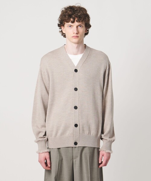 LOEFF(ロエフ)の「<LOEFF>9ゲージ フリンジ カーディガン MENS(ニット/セーター・メンズ・ベージュ/ブラック・1/2)」の9枚目の写真