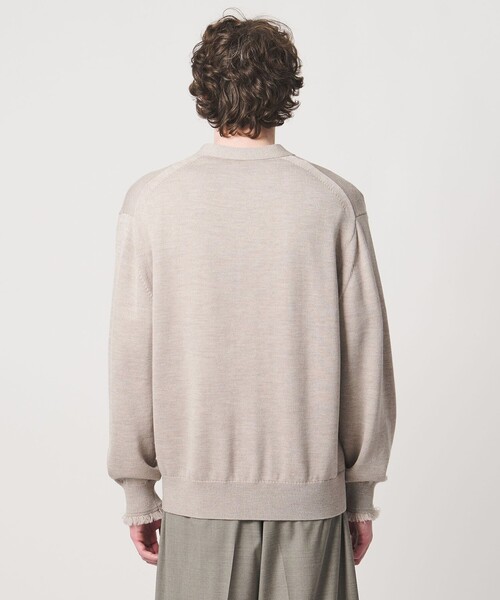 LOEFF(ロエフ)の「<LOEFF>9ゲージ フリンジ カーディガン MENS(ニット/セーター・メンズ・ベージュ/ブラック・1/2)」の12枚目の写真