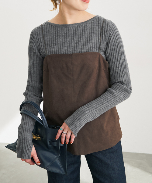 Spick & Span（スピックアンドスパン）の「リブニットプルオーバー（ニット/セーター・レディース・ホワイト/ライトグレー/ブラウン系その他・FREE）」の4枚目の写真