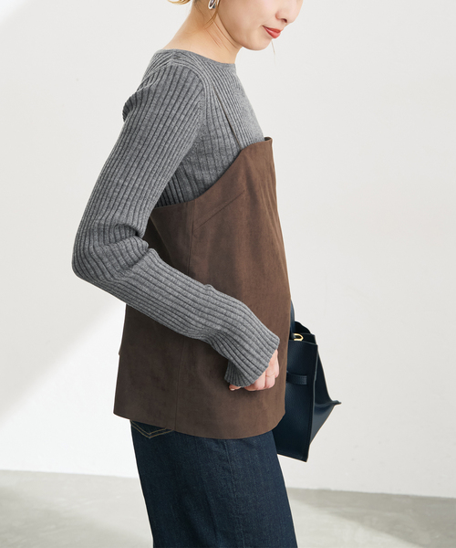 Spick & Span（スピックアンドスパン）の「リブニットプルオーバー（ニット/セーター・レディース・ホワイト/ライトグレー/ブラウン系その他・FREE）」の5枚目の写真