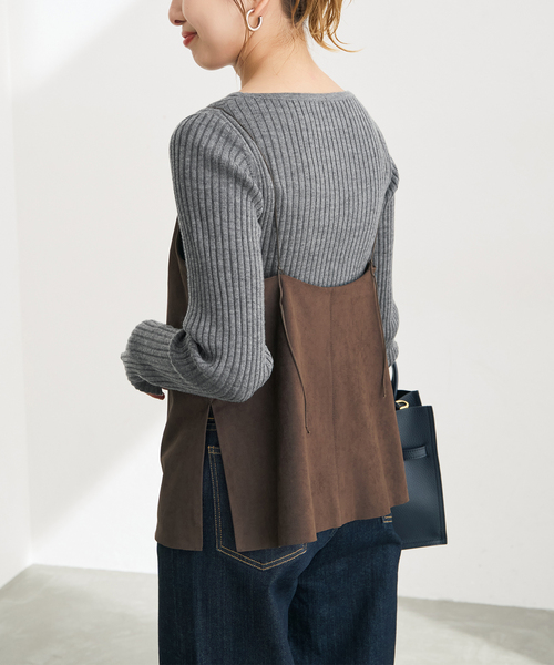 Spick & Span（スピックアンドスパン）の「リブニットプルオーバー（ニット/セーター・レディース・ホワイト/ライトグレー/ブラウン系その他・FREE）」の6枚目の写真