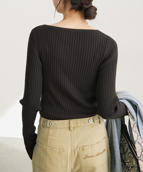 Spick & Span（スピックアンドスパン）の「リブニットプルオーバー（ニット/セーター・レディース・ホワイト/ライトグレー/ブラウン系その他・FREE）」の14枚目の写真