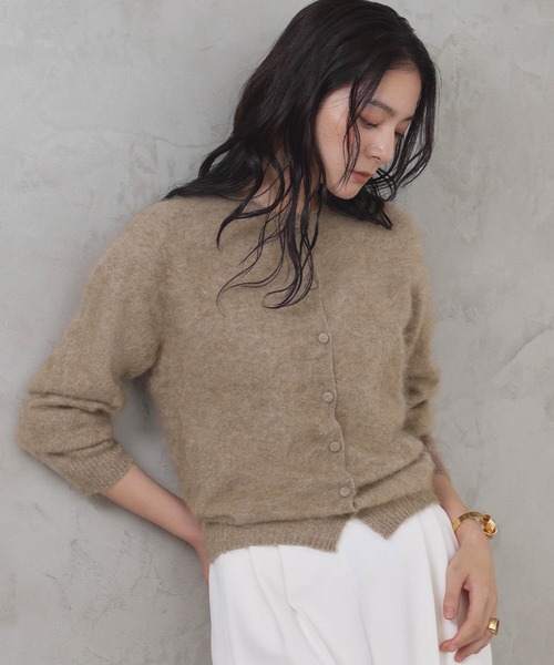 ELFRANK（エルフランク）の「【2026AW】【天然素材100% / カシミヤ・シルク混】上質ウールカーディガン（カーディガン/ボレロ・レディース・モカ/オフホワイト/ライトグレー/ブラウン/レッド・FREE）」の10枚目の写真