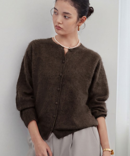 ELFRANK（エルフランク）の「【2026AW】【天然素材100% / カシミヤ・シルク混】上質ウールカーディガン（カーディガン/ボレロ・レディース・モカ/オフホワイト/ライトグレー/ブラウン/レッド・FREE）」の17枚目の写真