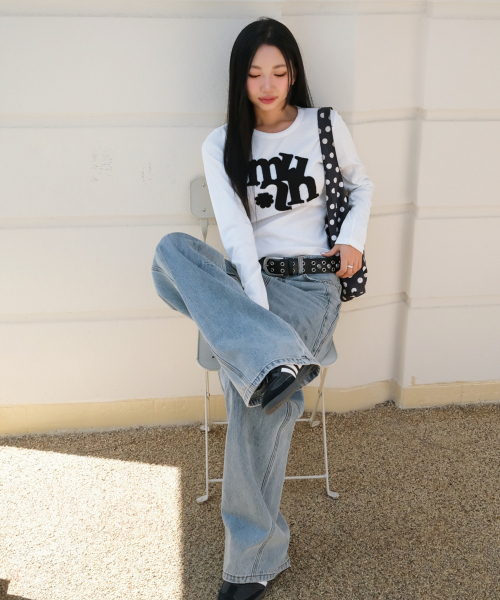 muahmuah（ムーアムーア）の「ヴィンテージ アップリケ ロゴ ロングスリーブ [ホワイト]（Tシャツ/カットソー・レディース・その他・FREE）」の11枚目の写真