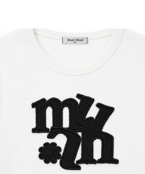 muahmuah（ムーアムーア）の「ヴィンテージ アップリケ ロゴ ロングスリーブ [ホワイト]（Tシャツ/カットソー・レディース・その他・FREE）」の14枚目の写真