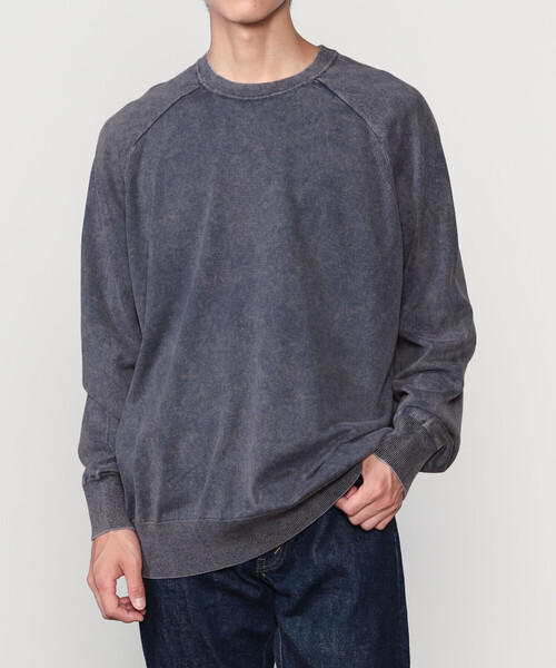 RYE TENDER(ライテンダー)の「RYE TENDER | ピグメントダイ ラグランロングスリーブ MEN(ニット/セーター・メンズ・ブルー系その他5/ダークブラウン・1/2)」の12枚目の写真