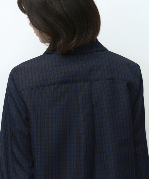 MUSINSA STANDARD WOMAN（ムシンサスタンダードウーマン）の「[オヘシオコラボ] チェックフリルブラウス [ネイビー]（シャツ/ブラウス・レディース・その他・SMALL/MEDIUM）」の8枚目の写真