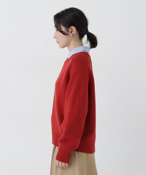 NATURAL BEAUTY BASIC（ナチュラルビューティーベーシック）の「クルーネックニット（ニット/セーター・レディース・ライトグリーン/オフホワイト/レッド・FREE）」の20枚目の写真