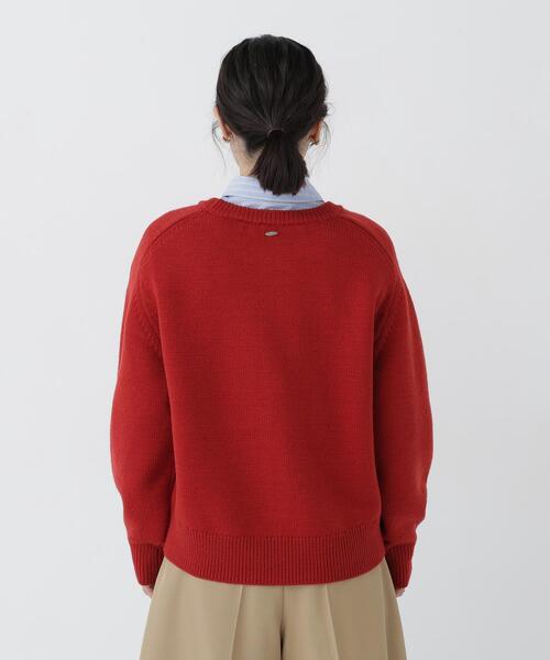 NATURAL BEAUTY BASIC（ナチュラルビューティーベーシック）の「クルーネックニット（ニット/セーター・レディース・ライトグリーン/オフホワイト/レッド・FREE）」の21枚目の写真