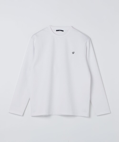 SHIPS(シップス)の「【WEB限定】ダブル ニット ビズ ネック ロングスリーブ Tシャツ(Tシャツ/カットソー・メンズ・ホワイト/ブラック/グレー・SMALL/MEDIUM/LARGE/X-LARGE)」の1枚目の写真