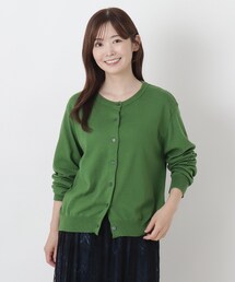 クルーネック長袖カーディガン
