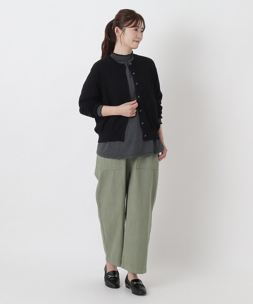 one'sterrace(ワンズテラス)の「クルーネック長袖カーディガン(カーディガン/ボレロ・レディース・その他/グリーン系その他6/ブラック系8・02)」の12枚目の写真