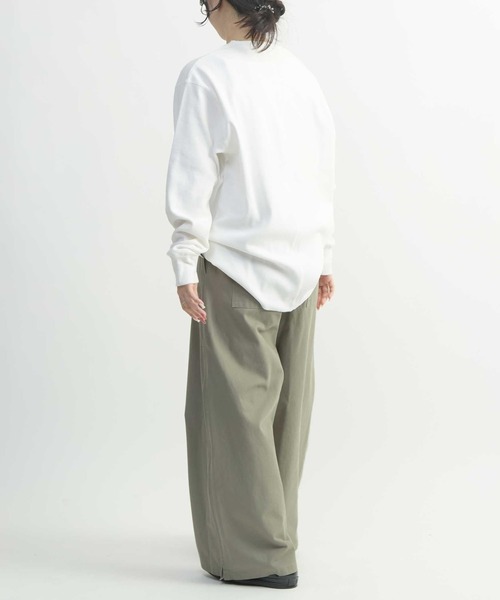 CONVERSE TOKYO(コンバーストウキョウ)の「WAFFLE HENLEY NECK LONG SLEEVE TEE(Tシャツ/カットソー・メンズ・ホワイト/ブラック・MEDIUM)」の6枚目の写真