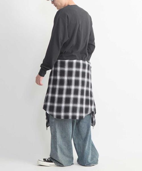 CONVERSE TOKYO(コンバーストウキョウ)の「WAFFLE HENLEY NECK LONG SLEEVE TEE(Tシャツ/カットソー・メンズ・ホワイト/ブラック・MEDIUM)」の12枚目の写真