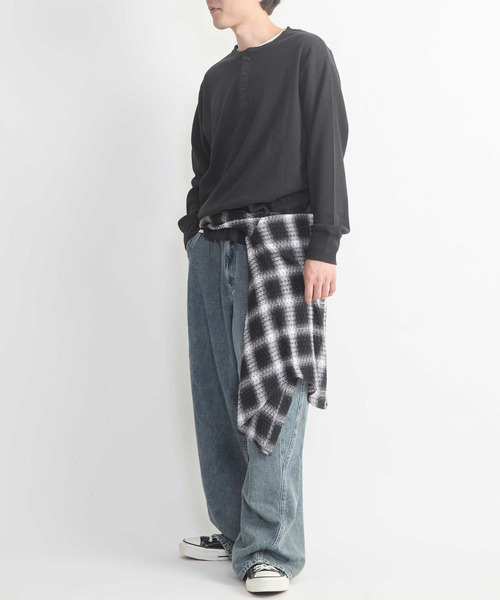 CONVERSE TOKYO(コンバーストウキョウ)の「WAFFLE HENLEY NECK LONG SLEEVE TEE(Tシャツ/カットソー・メンズ・ホワイト/ブラック・MEDIUM)」の13枚目の写真