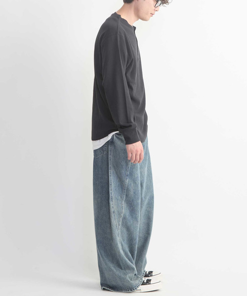 CONVERSE TOKYO(コンバーストウキョウ)の「WAFFLE HENLEY NECK LONG SLEEVE TEE(Tシャツ/カットソー・メンズ・ホワイト/ブラック・MEDIUM)」の14枚目の写真