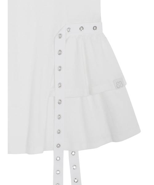 TUOMIO（トゥオミオ）の「EYELET BELTED TANK TOP [WHITE]（Tシャツ/カットソー・レディース・その他・1/2）」の4枚目の写真